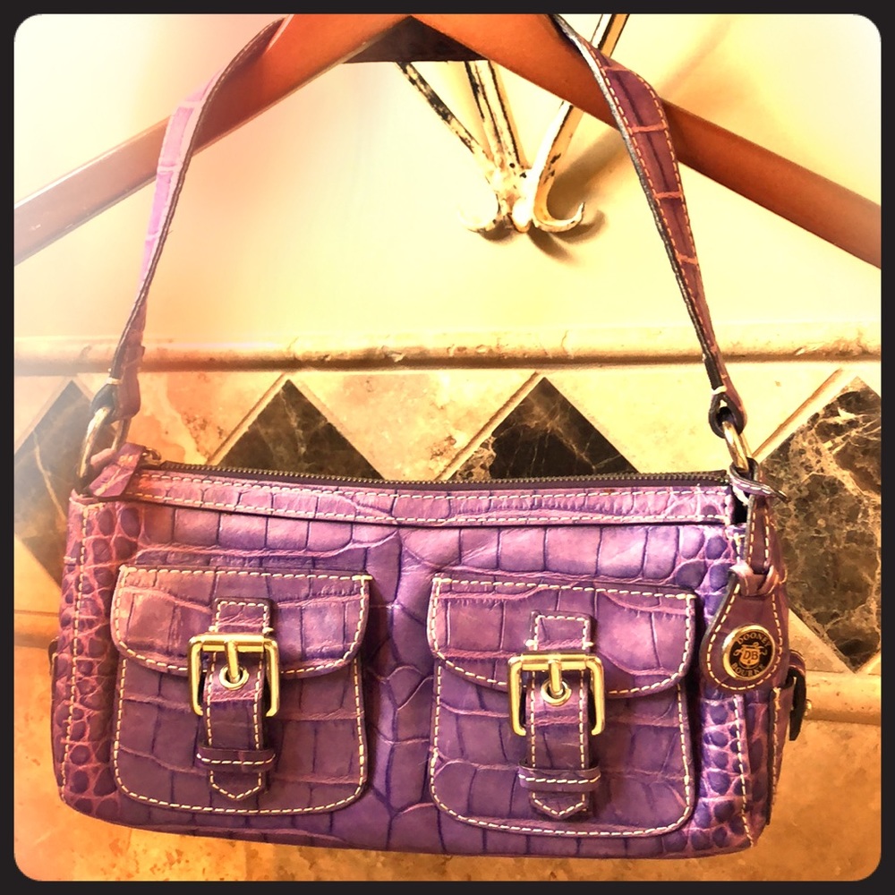 Dooney & Bourke purple leather alligator print